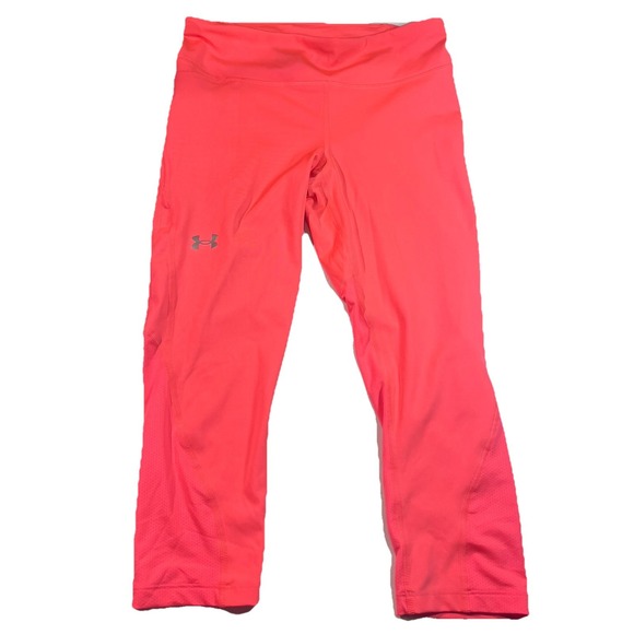 UNDER ARMOUR women's Leggings Heat Gear Compression Salmon Pants Womens Size M - Picture 1 of 9